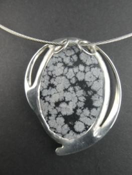 Preview: Schneeflockenobsidian Kettenanhänger